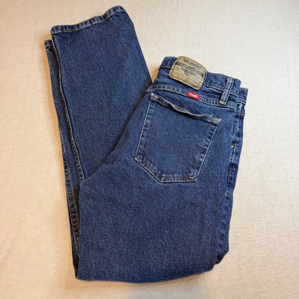 Wrangler Premium Quality Mens Straight VTG Jeans Blue Denim 32x30 1096FXVMF
